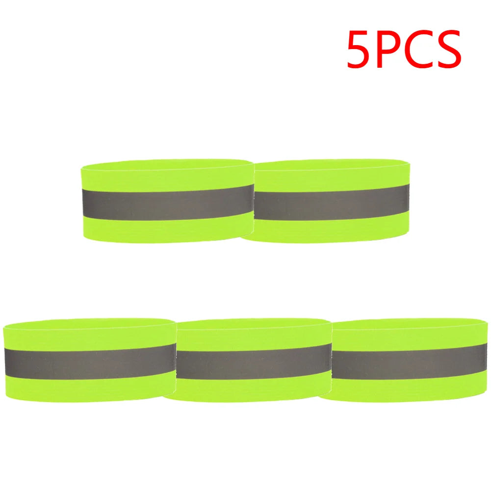 Reflective Bands&Vest Elastic Armband Wristband Ankle Leg Straps Safety Reflector Tape Straps for Night Walking Cycling Running