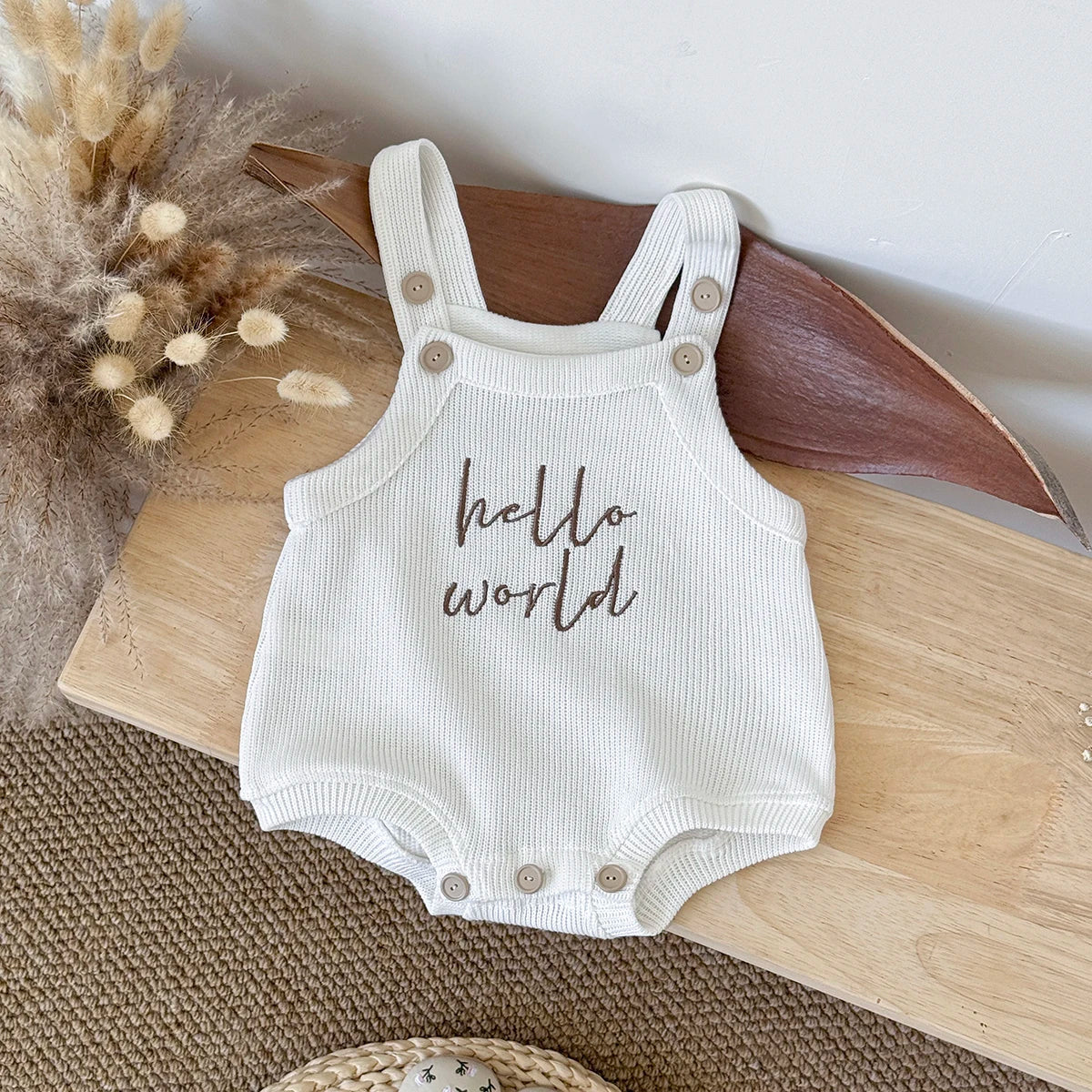2025 Spring Newborn Baby Clothing Cotton English Embroidered Baby Jumpsuit