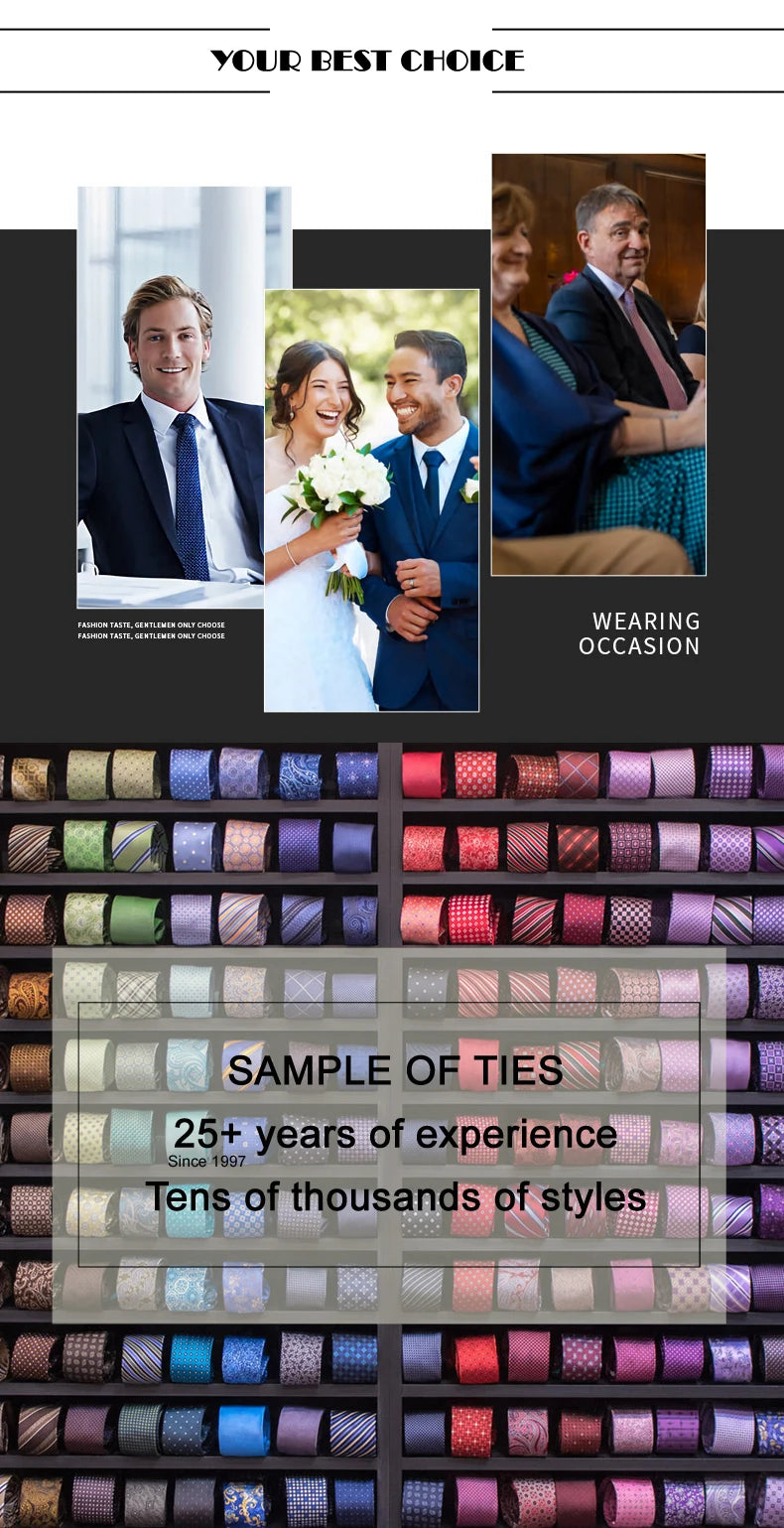 New Men's Tie Classic Stripes 8cm Jacquard Daily Wear Red Blue Green Necktie Cravat Wedding Party Dress Accessories Gift For Man