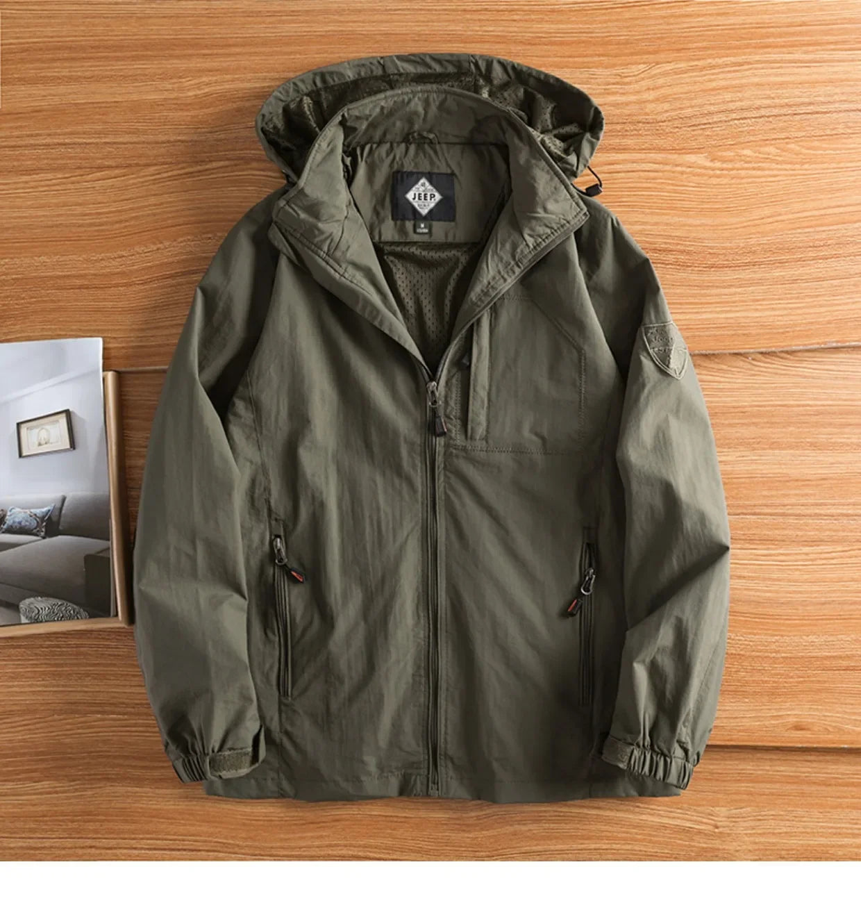 Men's Jacket Spring and Autumn Three Proof Fashion Casual Loose Hooded Professional Outdoor Windproof Windbreaker Coat