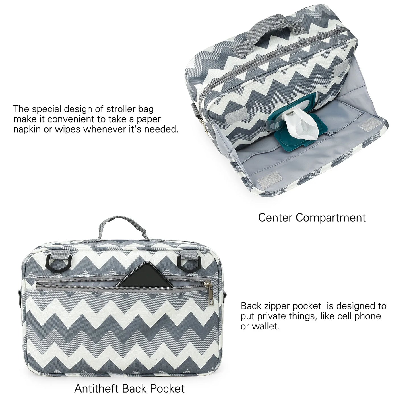 Mummy Diaper BagStroller Organizer Bags Mummy Large Capacity Travel Hanging Bag Bottle Holder Pram Diaper Bags Baby Stroller Bag