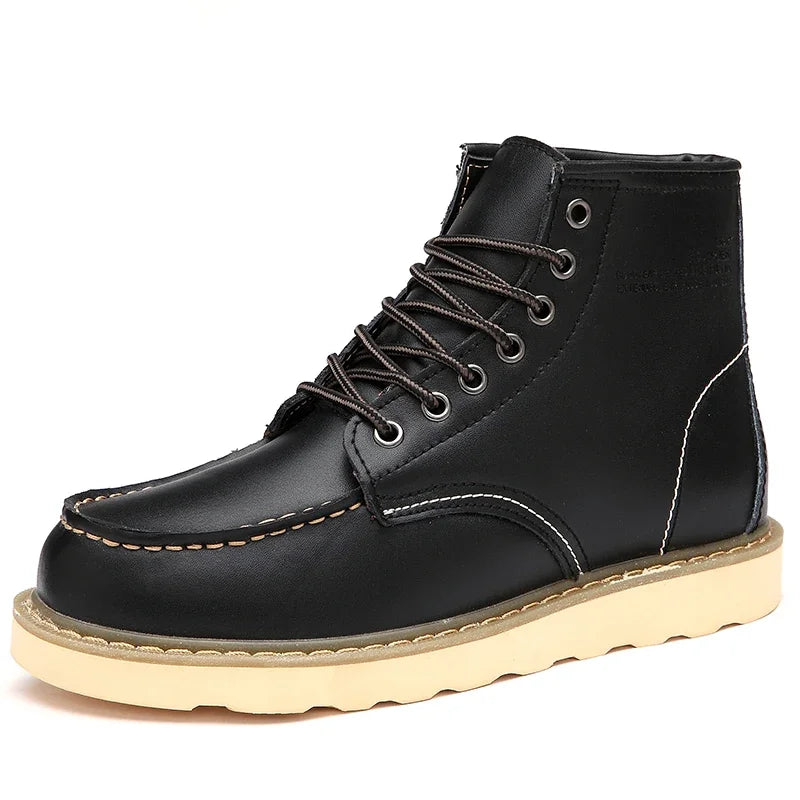 Genuine Leather Men Desert Boots Casual Outdoor Soft Sole Walking Shoes Outdoor Lace Up Boots High Quality Male High Top Shoes