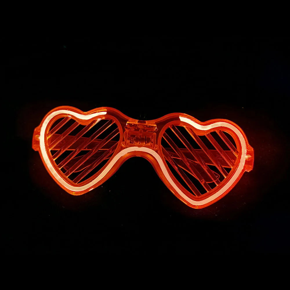 5/10/20/30Pcs Glow In The Dark Glasses Heart Shaped LED Light Up Sunglasses Glow Neon Party Favor for Kids Adults Party Supplies