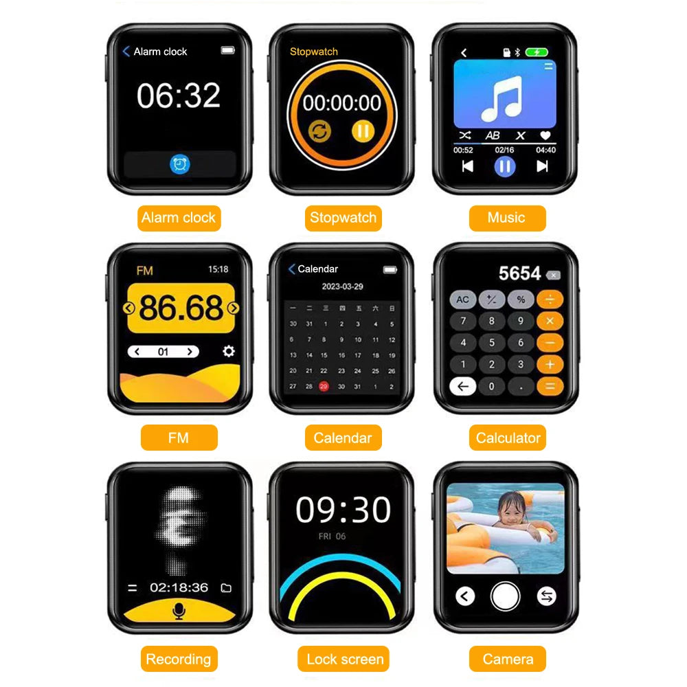 MP3 Music Player with Bluetooth High Resolution Walkman MP4 Full Touch Screen Built-in Speaker Video Playe FM/E-book плееры