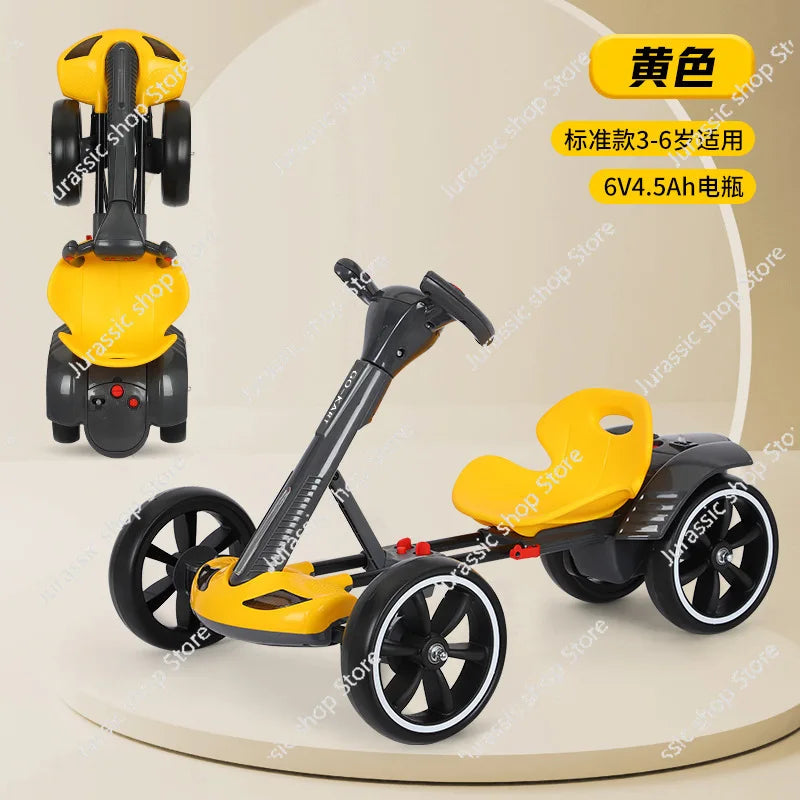 Children's Electric Kart Free Installation Can Sit Electric Car Children Charging Remote Control Folding Stroller