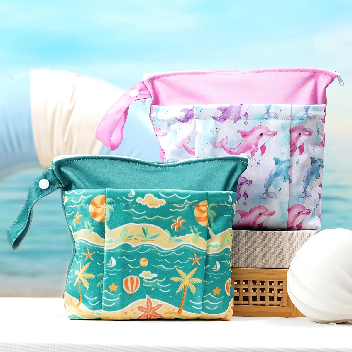 Elinfant Applicable to 14+ Age Group-2PCS Wet Dry Bag,Storage Bag For Gym,Beach,Pool,Laundry Nappy Bag,Diaper Bags