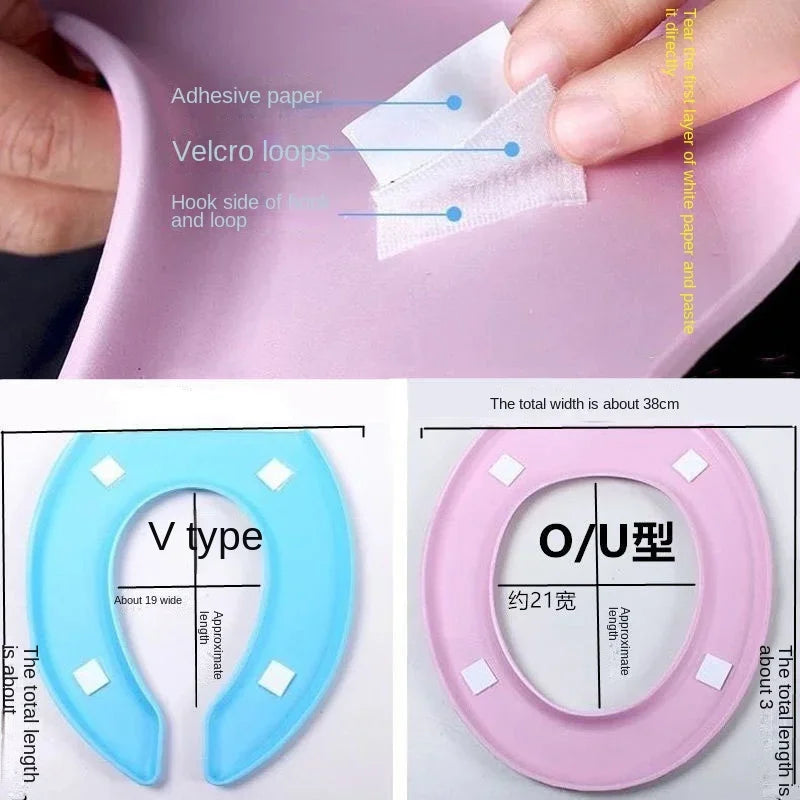 Waterpoof Soft Toilet Seat Cover Bathroom Washable Closestool Mat Pad Cushion O-shape Toilet seat Bidet Toilet Cover Accessories