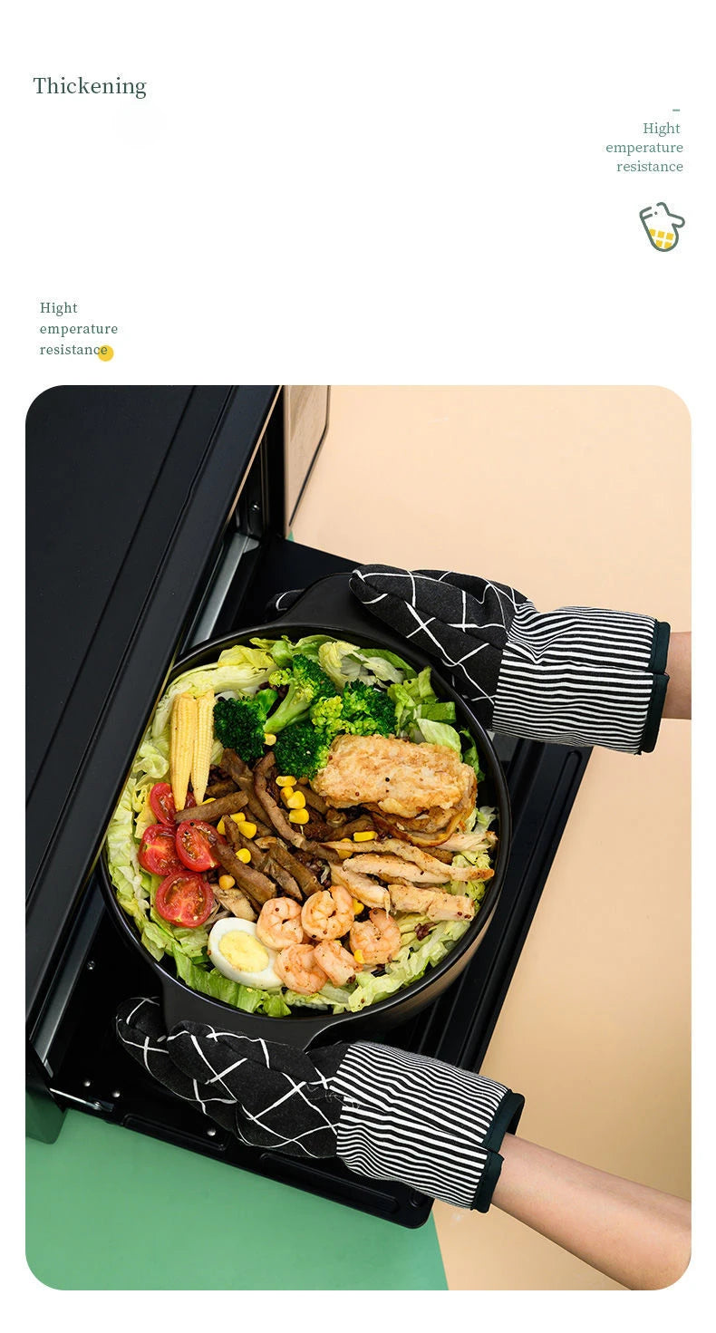 GIANXI Household Microwave Mitts Anti-scald Heat Resistant Insulation Oven Gloves Barbecue Stove Oven Mitts Kitchen Utensil