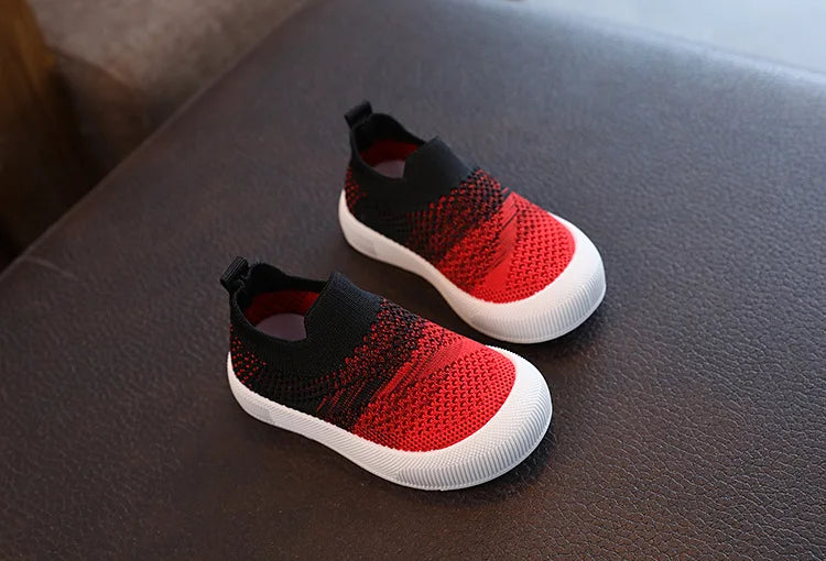 Size 20-31 Children Shoes Spring Autumn Kids Sneakers Soft Breathable Mesh Boys Slip-on Shoes Patchwork Color Girls Shoes