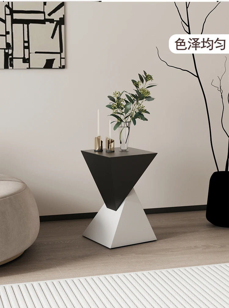 Metal Luxury Sofa Side Table  Minimalist Bedroom Nightstand  Stain-Resistant Geometric Tea Table  Modern Corner Stand