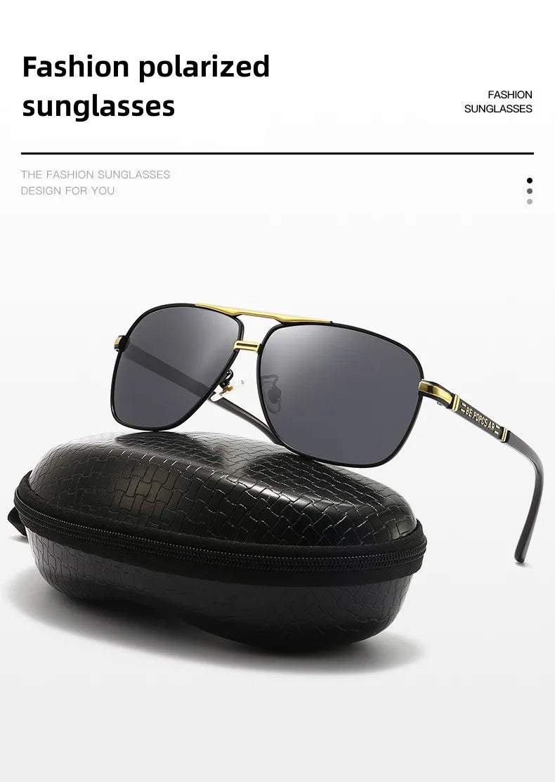 KAMMPT Oversized Vintage Sunglasses Men Women Fashion Polarized Photochromic Shades Eyewear Double Bridge Driving Sun Glasses