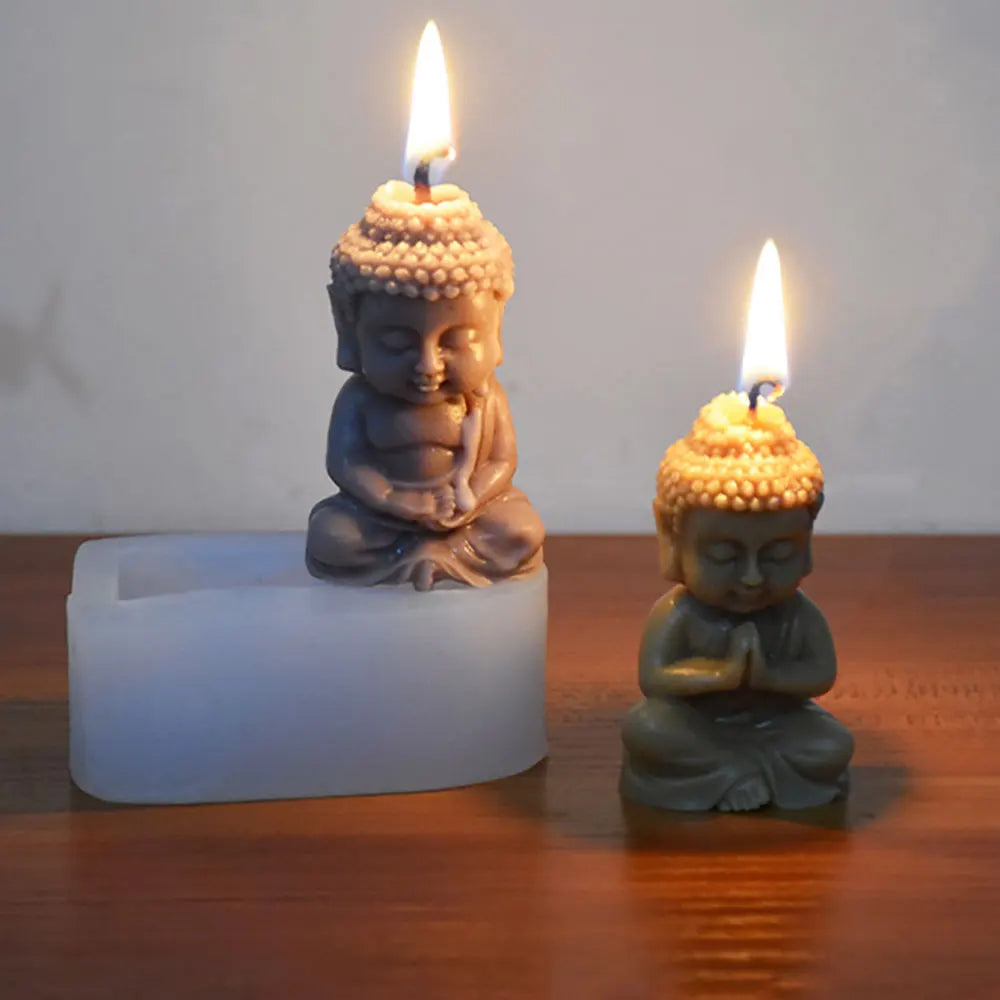 For fun 3d Buddha Silicone Candle Mold Church Buddha Incense Candle Plaster Decoration Mold DIY Church Candle Home Decor