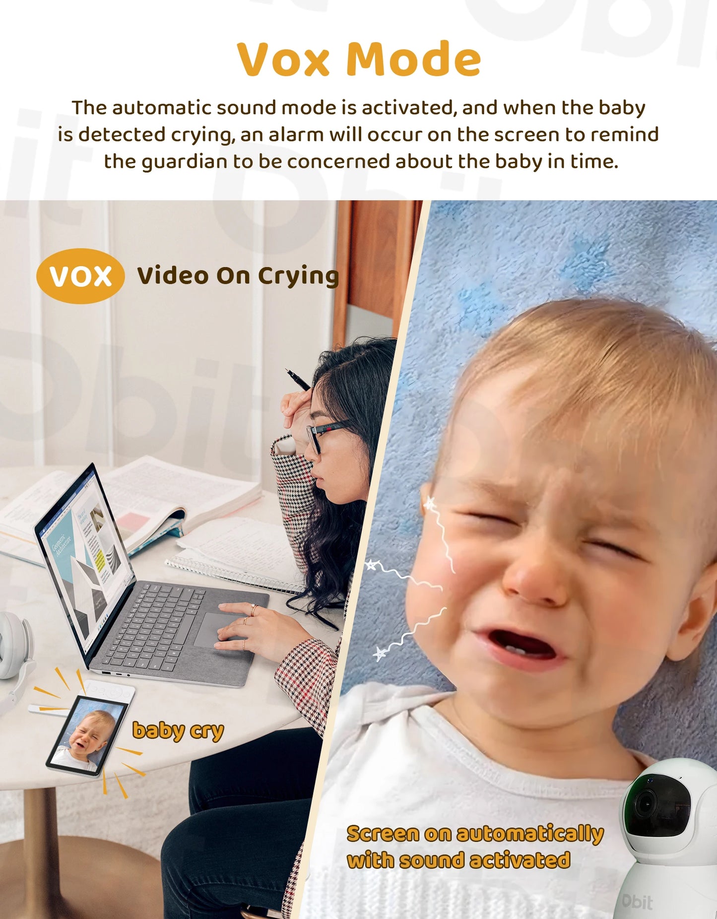 DBIT Baby Monitor Scurity Potection Cmera for Kids 5"IPS Screen 5000mAh Battery Night Vision 2-Way Audio Video Child Camera
