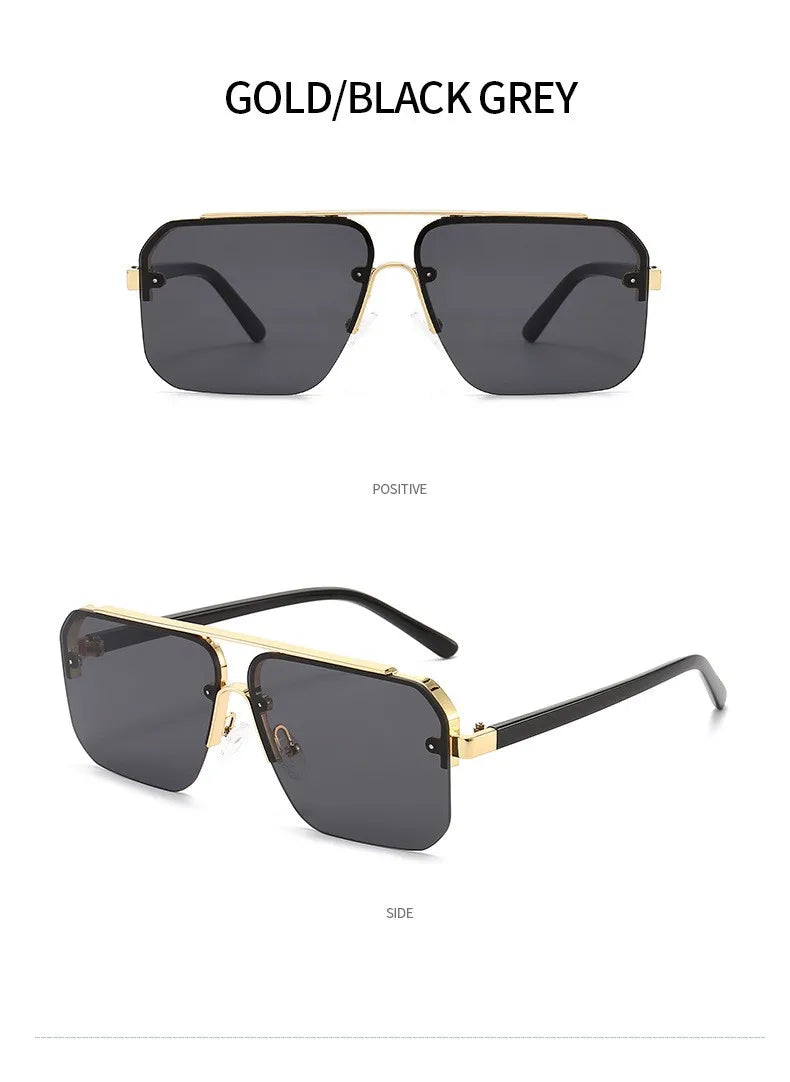 2025 New Square Box Sunglasses Trend Fashion Sunglasses Men And Women Half -frame Car Sunglasses 1202