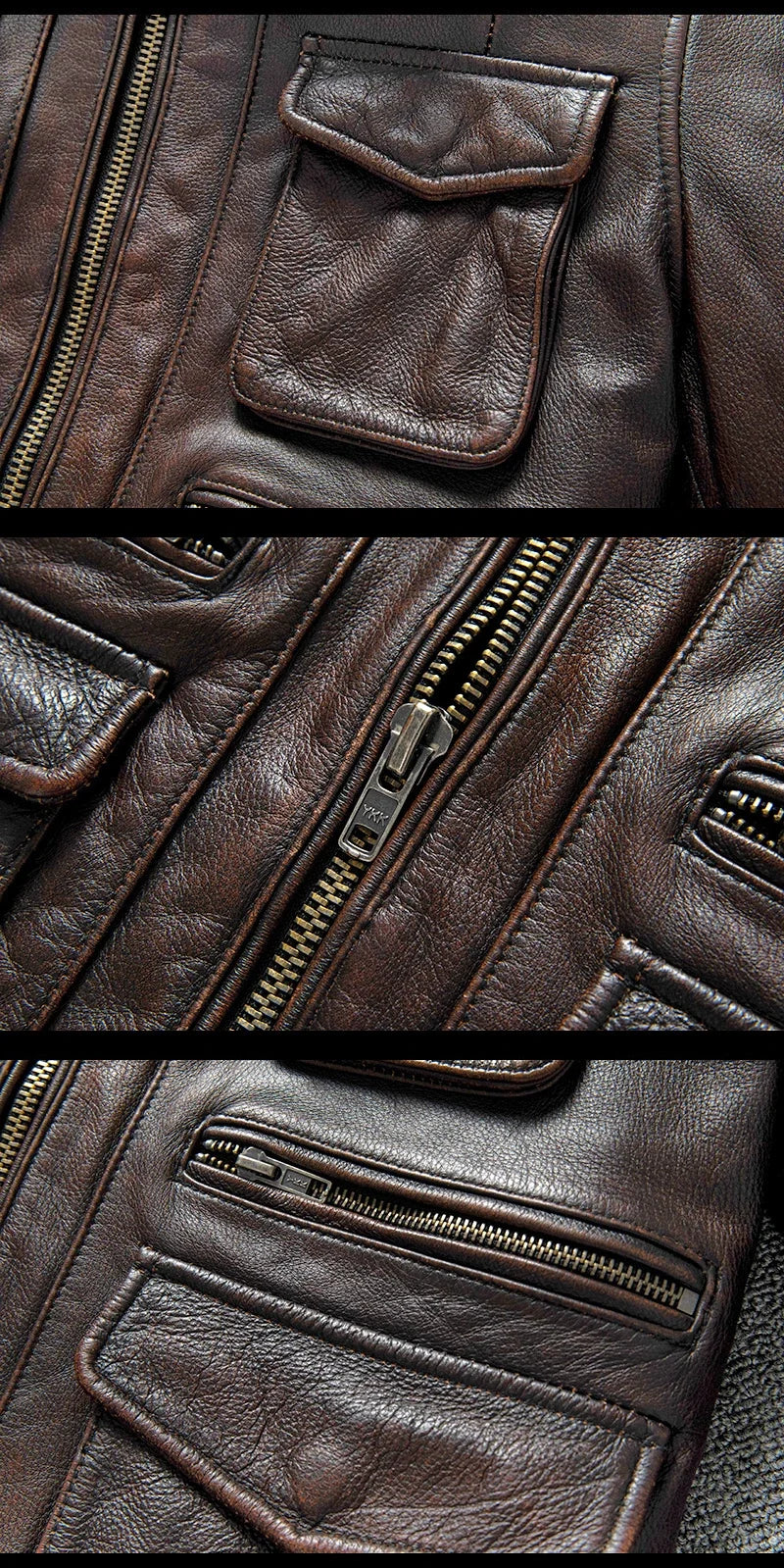 Heavy Industry M65 Hunting Cowhide Leather Jacket Men's Tooling Vintage Red Brown Genuine Leather Coats Plus Size