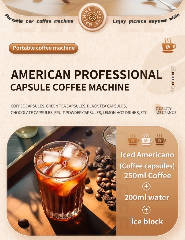 JFBONIN Electric Portable Coffee Machine Capsule Ground Coffee Brewer for Coffee Powder And Coffee Capsule - Coffee Maker