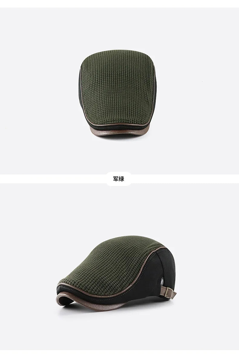 Men Knitted Beret Hat Women Adjustable Newsboy Hats Dad Cabbie Gatsby Cap Driving Flat Ivy Caps