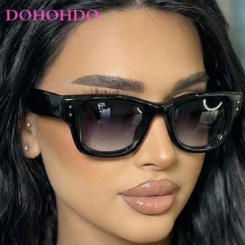 Fashion Vintage Square Rice Nail Women's Sunglasses Classic Punk Men Sunglass Outdoor Driving Travel Eyewear Female UV400 Lentes