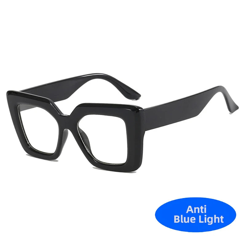 Retro Luxury Oversized Square Anti-Blue Light Glasses Women Men Optical Eyeglasses Trendy Computer Classic Glasses Ladies Lentes