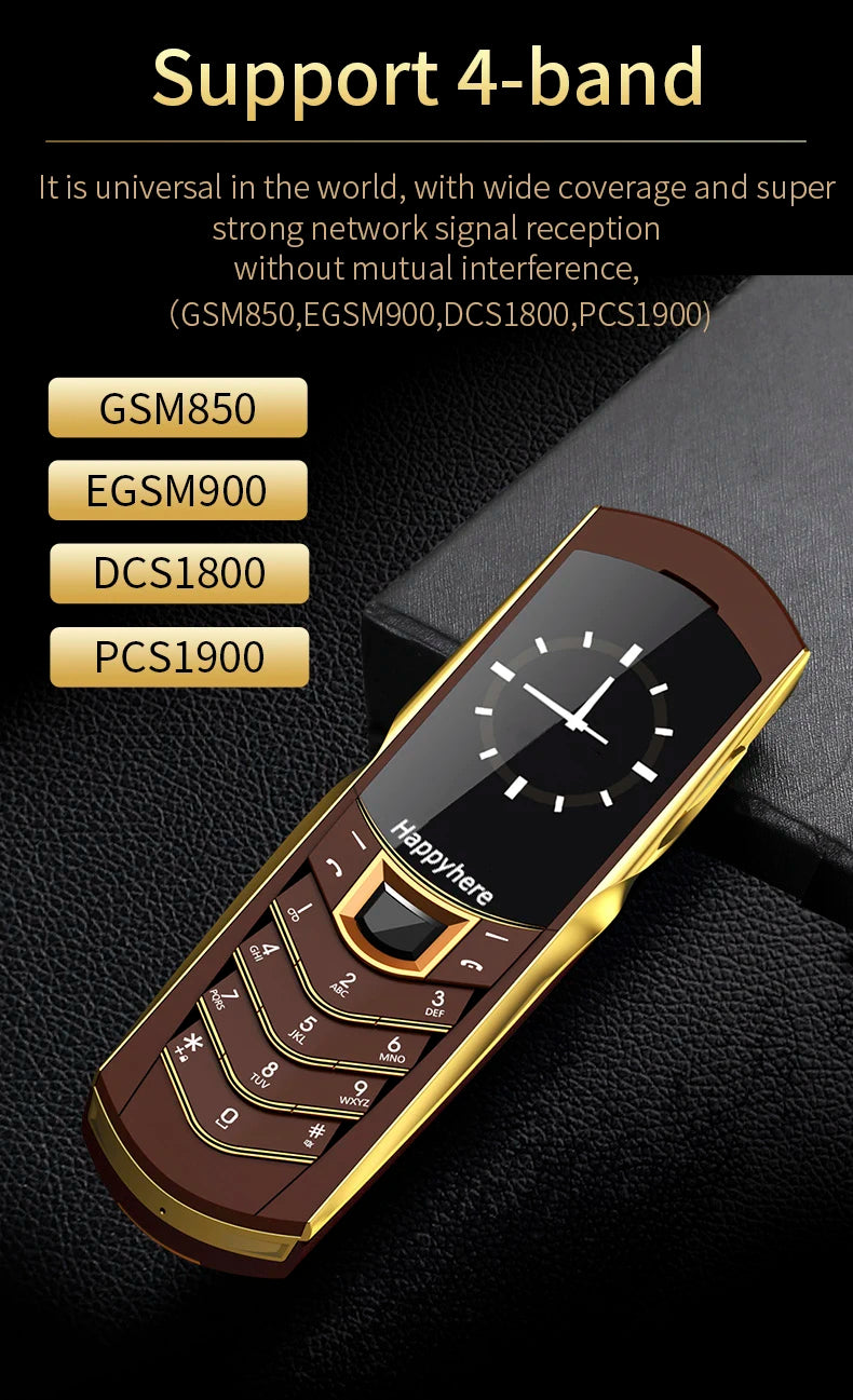 New Unlock V8 Bar Luxury Metal Handmade Phone Quad band Dual Sim Leather case Bluetooth FM Radio Push-button mobile phone