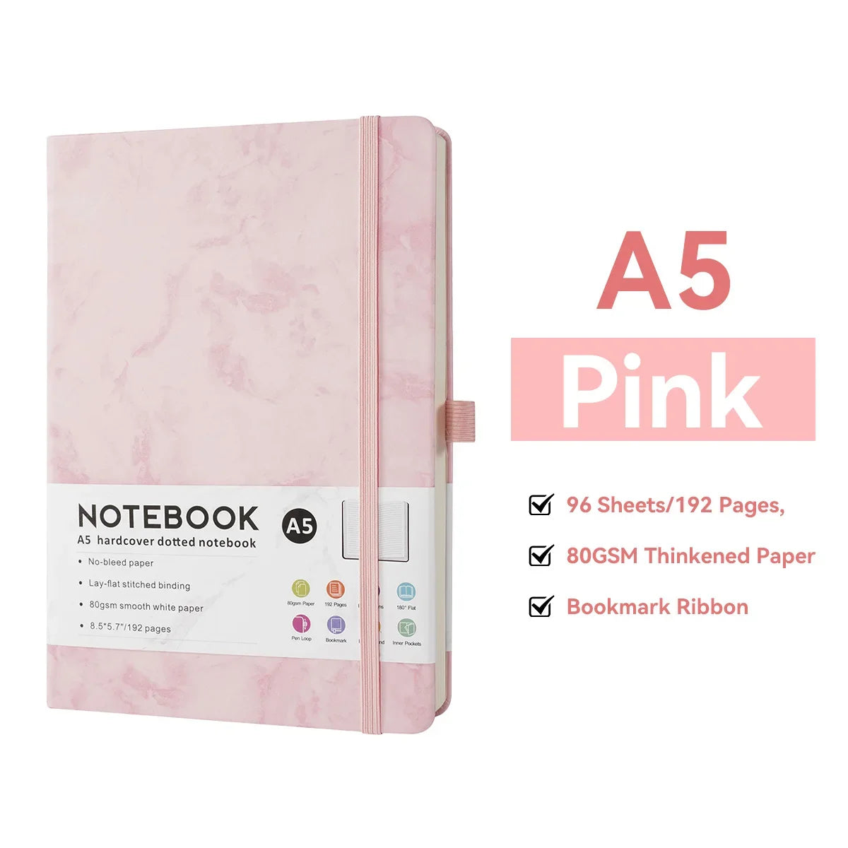 Hard Cover Sketchbook Strap Notebook A5 Lined Stationery Notebooks and Journals Diary Writing Pads Office School Supplies