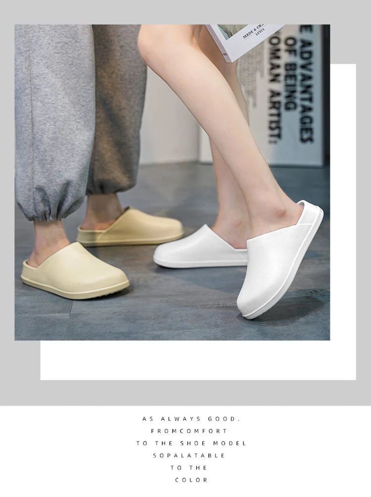 Men's Slippers Couples Garden Clog Women Water Proof Chef Casual Shoe Comfortable Outdoor Sandal for Pet Workers