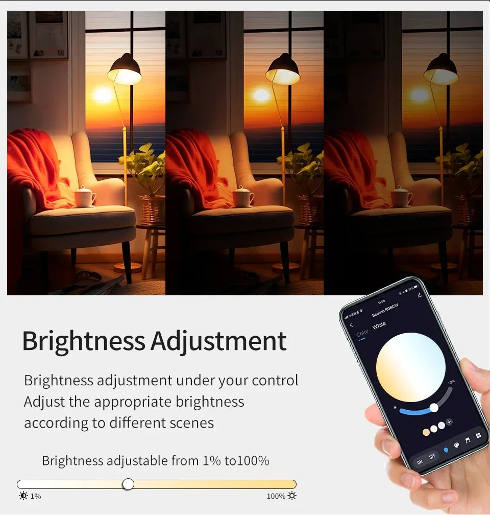 E27 Smart Bulb Tuya Bluetooth Smart Light Bulbs LED Lamp RGB 9W 15W 220V Smart Life APP Control LED Bulb Smart Home Automation