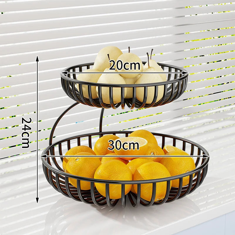 Multi-Layer Solid Wood Fruit Bowl Large Capacity Tabletop Snack Tray Organizer For Living Room Coffee Table Kitchen Decor