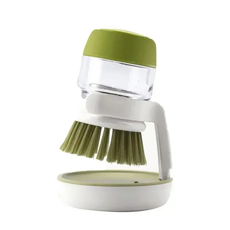 Automatic Liquid Dishwashing Brush Kitchen Household Dishwashing Brush Cleaning Kitchen Soap Dispenser Brush Gray/green