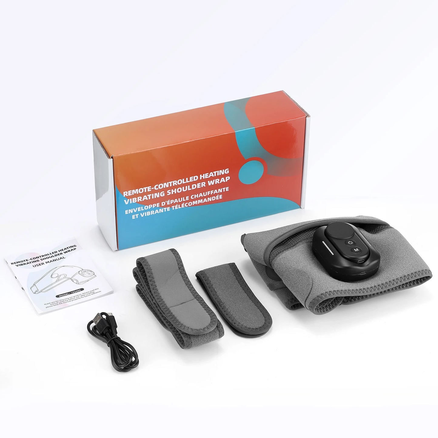 New Magnetic Remote Shoulder Massager,Cordless Heating,  4 Motors Vibration Massage,Timer Hot Compress Shoulder Pad,Muscle Relax