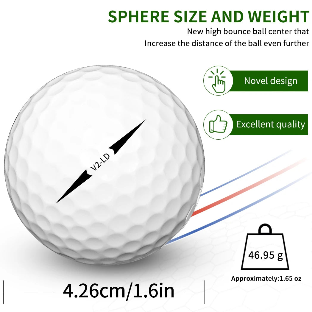 Caiton 50pcs 2-Layer Tournament Golf Balls, Soft Feel, Max Distance, Spin Control, Durable, Precision, Ideal for Training & Play