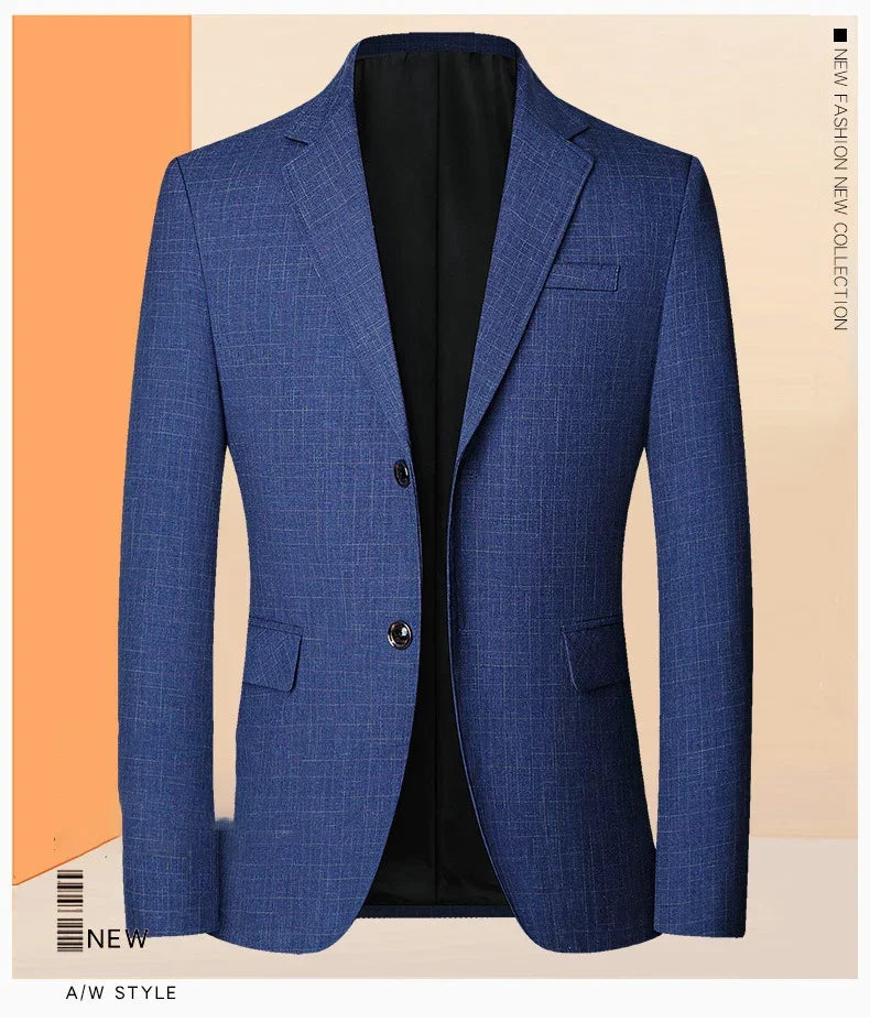 TFETTERS Brand 2025 Spring Mens Wedding Suits Blazer Check Autumn Single Breasted Suits Blazers Men Fashion Blazer for Mens