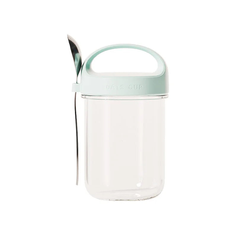 Overnight Oatmeal Cup Portable Breakfast Yogurt Storage with Covered Spoon Takeaway Sealed Salad Milk Milkshake Oatmeal Bottle