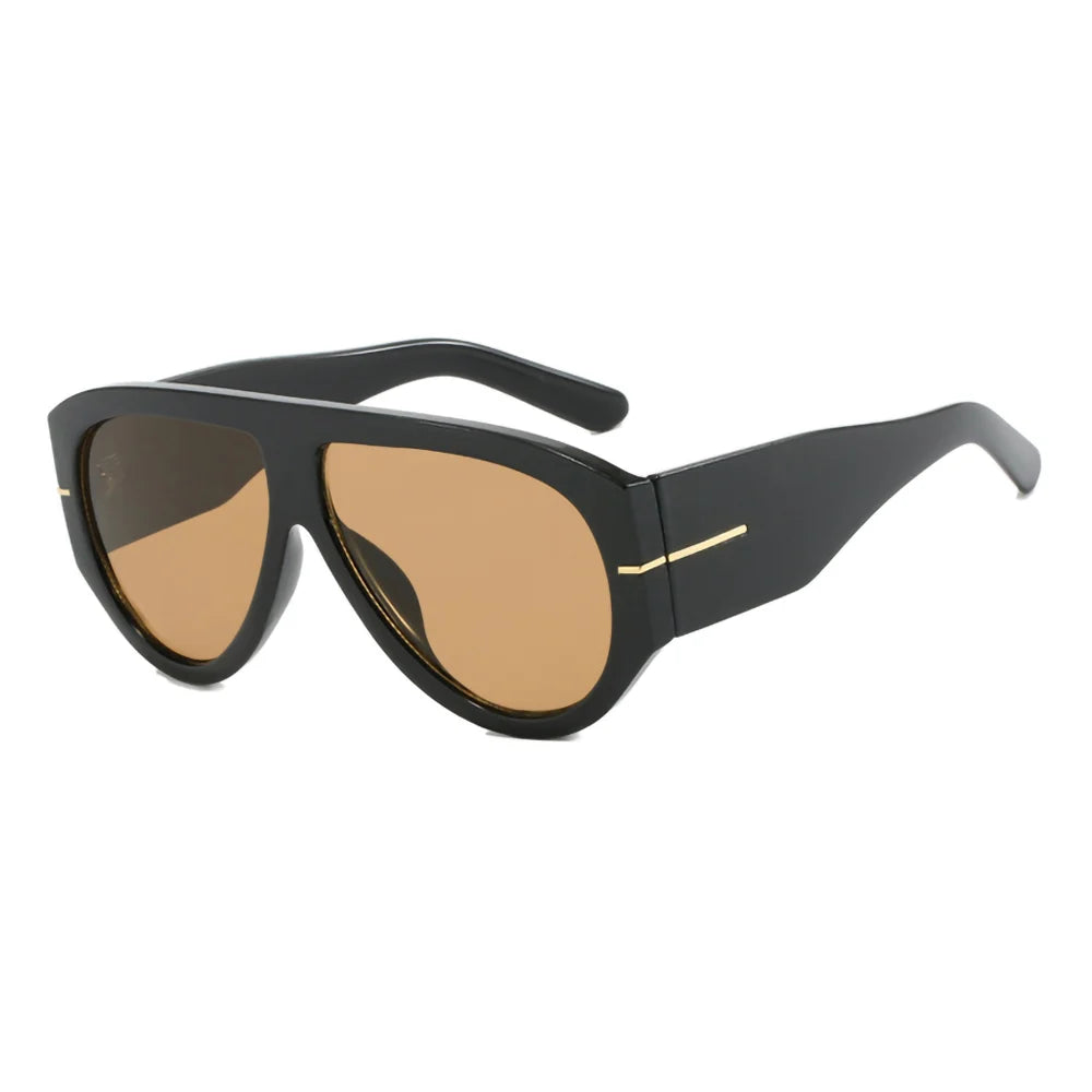 2025 Oversized Pilot Sunglasses for Women Men UV Protection Stylish Eyewear Thick Frame Unique Luxury Designer Sun Glasses Shade