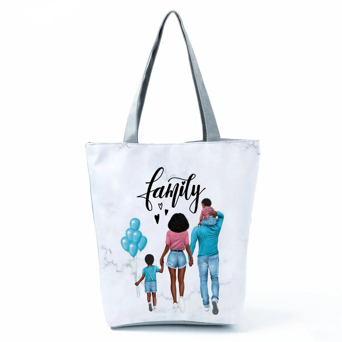 Golden Afro Woman Printed Handbags Pretty Fashion Shoulder Bag Eco Portable Shopping Bag High Capacity Beach Bag Practical Tote