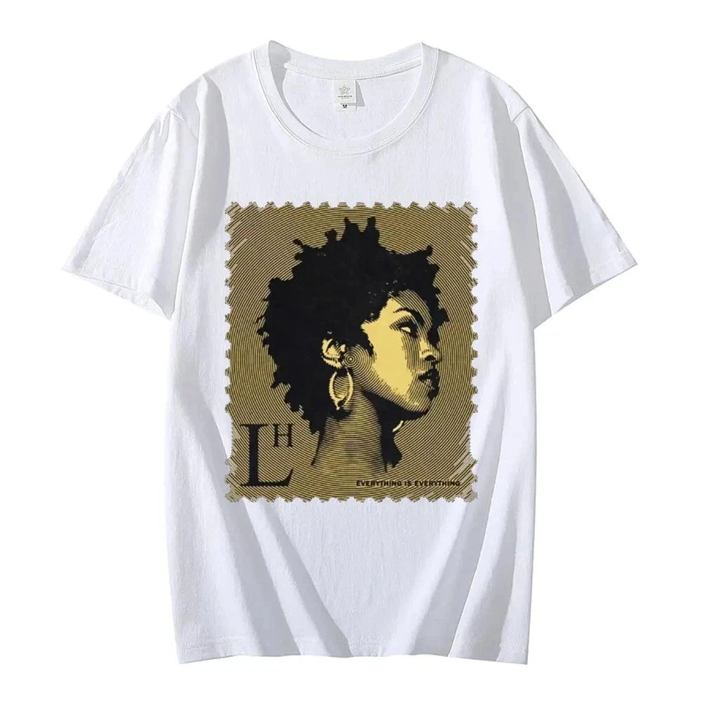 Lauren Hill Rap Singer Music Album Pattern T-shirt Men's T-shirt Summer New Product Suitable for Both Men and Women