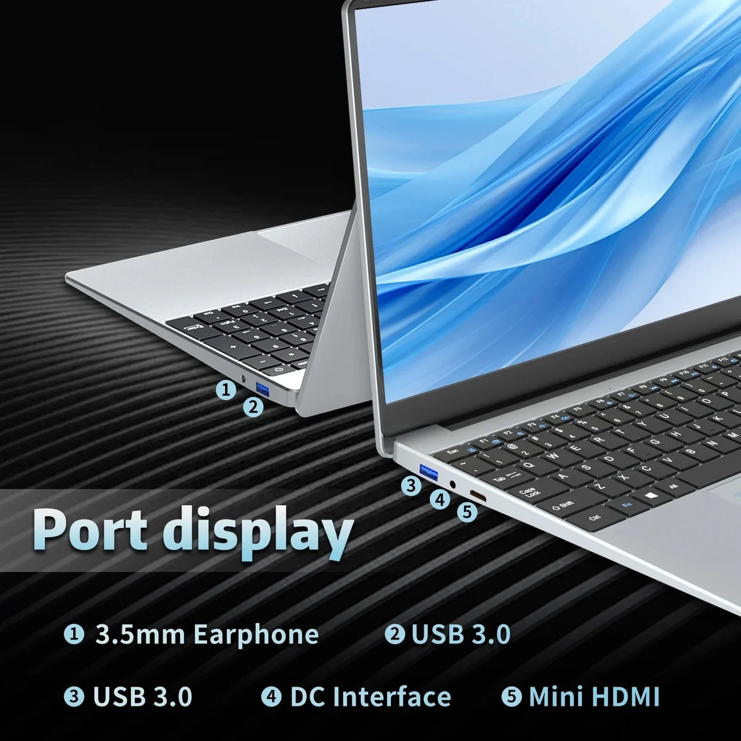 LENO NEW 15.6" Portable Laptop Intel N95 Windows11 32GB DDR4 2TB SSD 7500mAh Office Notebook Pc Gamer with Backlit Fingerprint