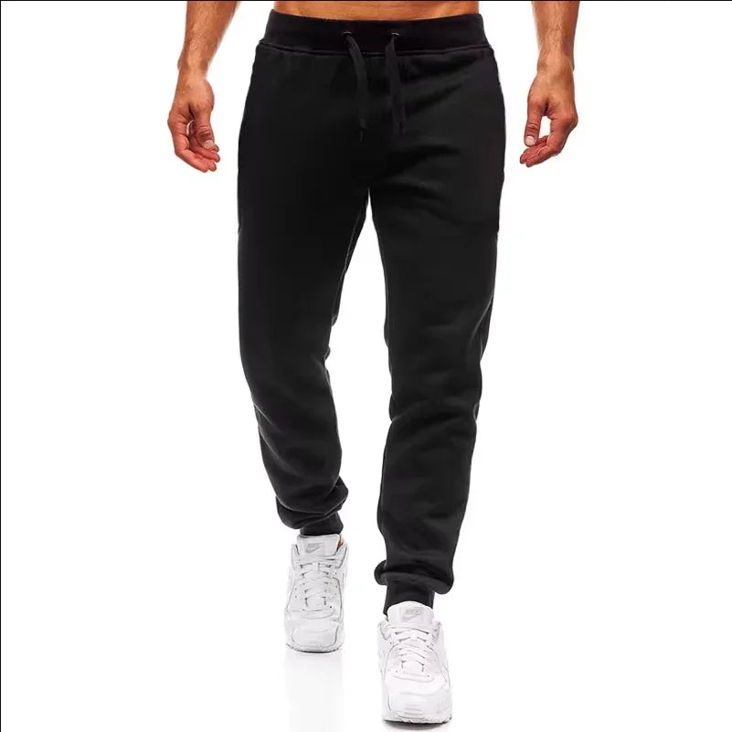 New Plus Size Men's Sweatpants 2XL 3XL Sportswear Elastic Waist Casual Baggy Pants Black Grey Cotton Joggers Male Loose Trousers