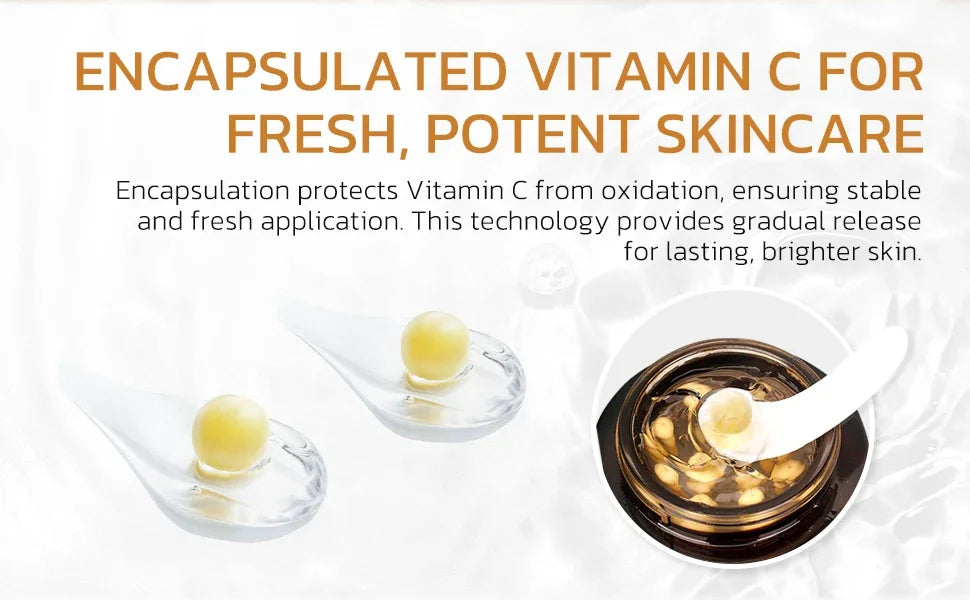 Deep Vitamin C Golden Capsule Face Moisturizer Liposome Capsules For Wrinkles Skin Radiance Glow Hydration Lightweight Skin Care