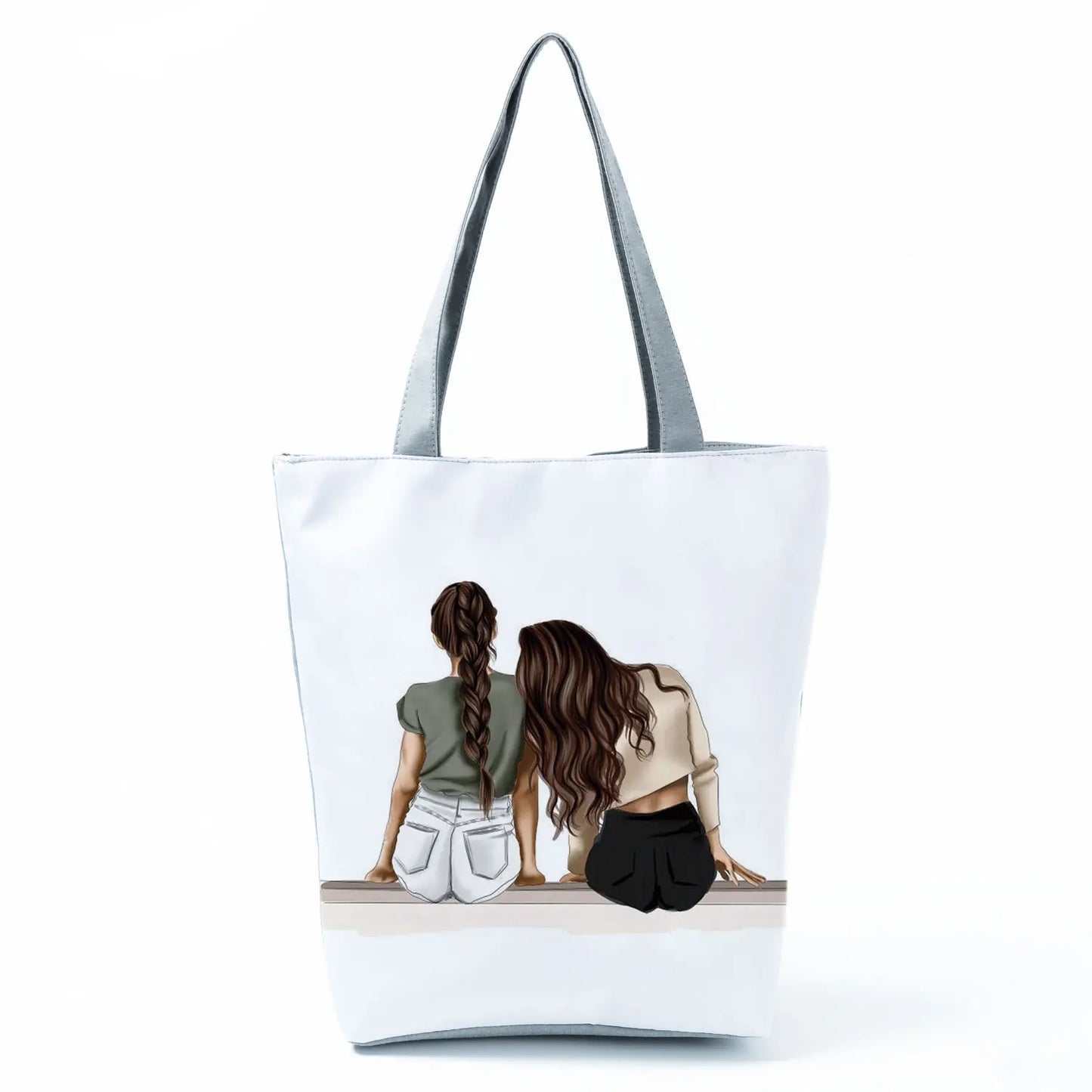 Golden Afro Woman Printed Handbags Pretty Fashion Shoulder Bag Eco Portable Shopping Bag High Capacity Beach Bag Practical Tote