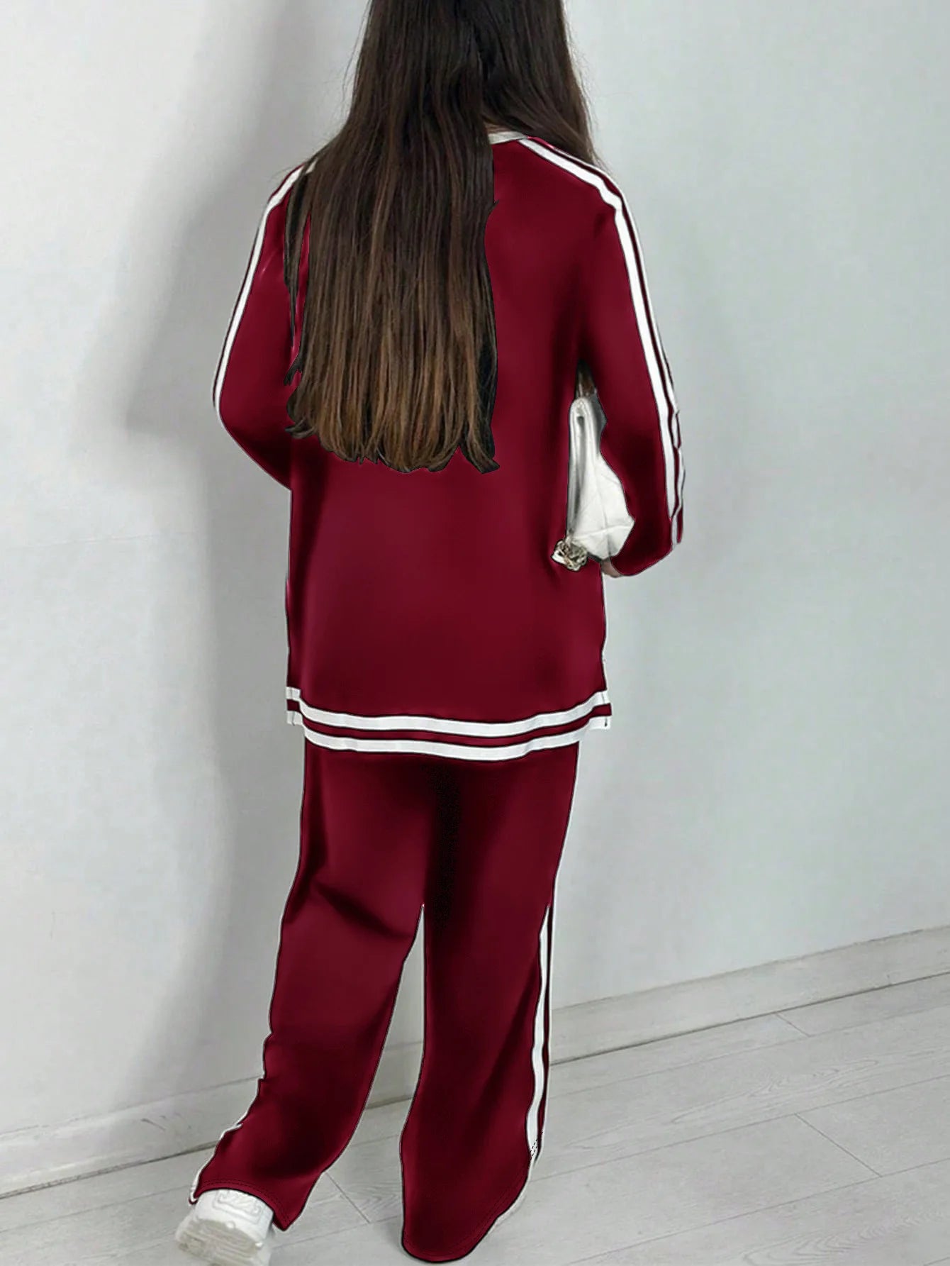 2025 Women's Sweat Suit Spring Autumn New Leisure Clothing Fashion Elegant Tops T-shirt Pants 2 Two Piece Set For Women
