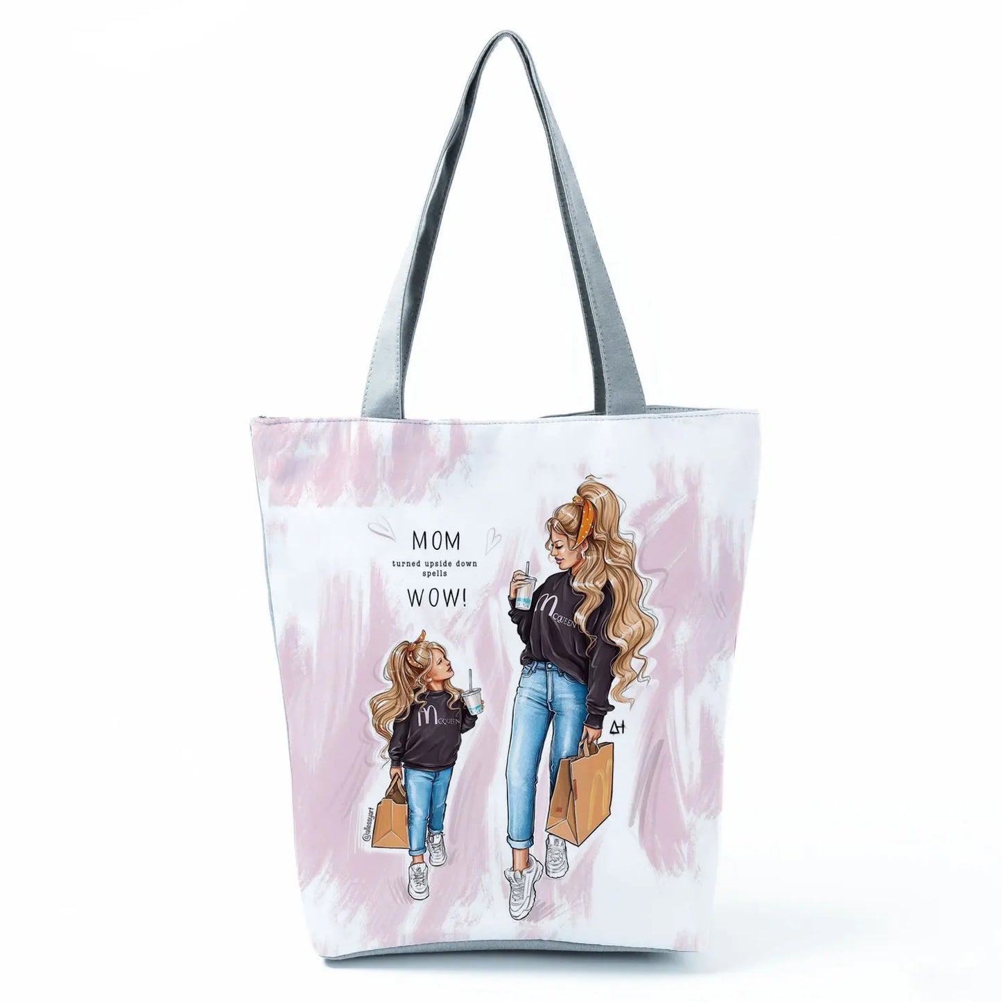 Golden Afro Woman Printed Handbags Pretty Fashion Shoulder Bag Eco Portable Shopping Bag High Capacity Beach Bag Practical Tote