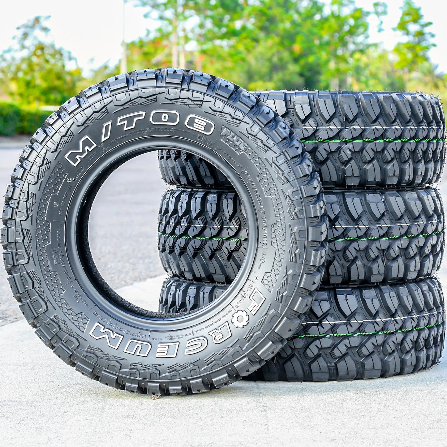 4 Tires Forceum M/T 08 Plus LT 235/75R15 Load C 6 Ply (OWL) MT Mud