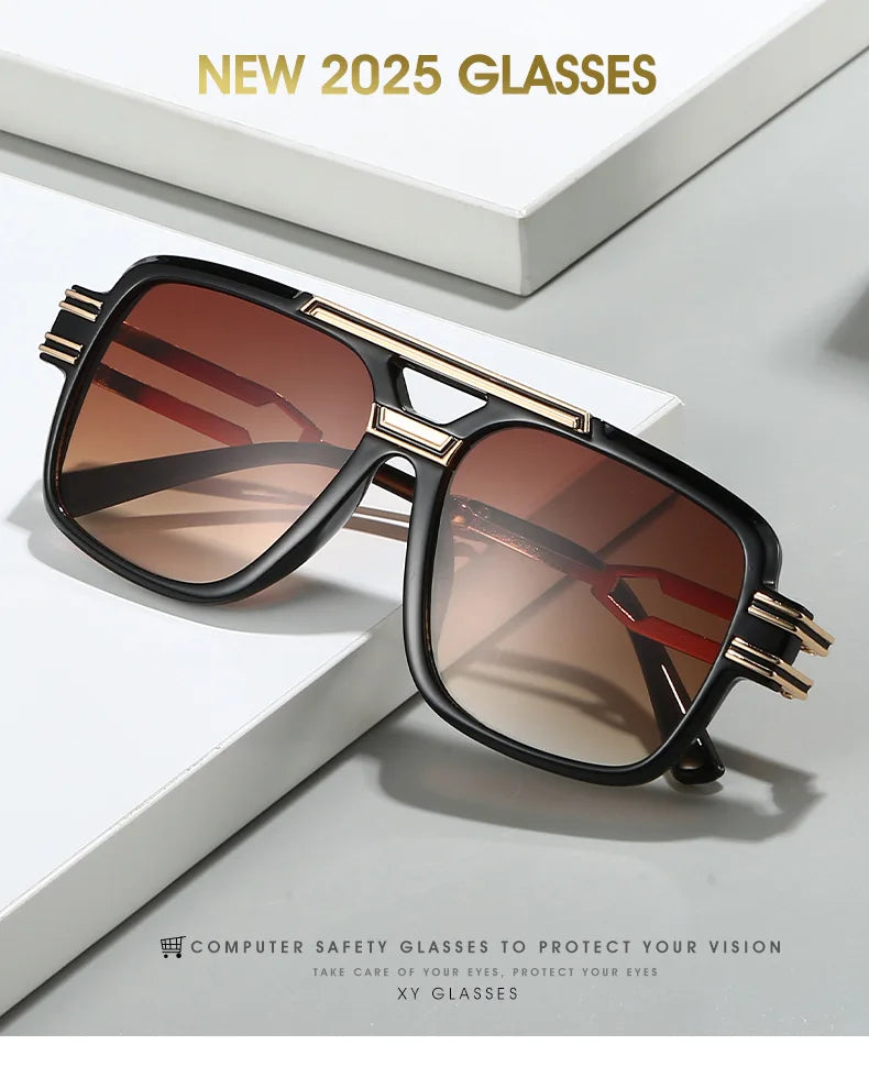 Square Sunglasses for Men Women Luxury Vintage Fashion Transparent Lens Sun Glasses Gafas De Sol Hombre Lunette Soleil Femme