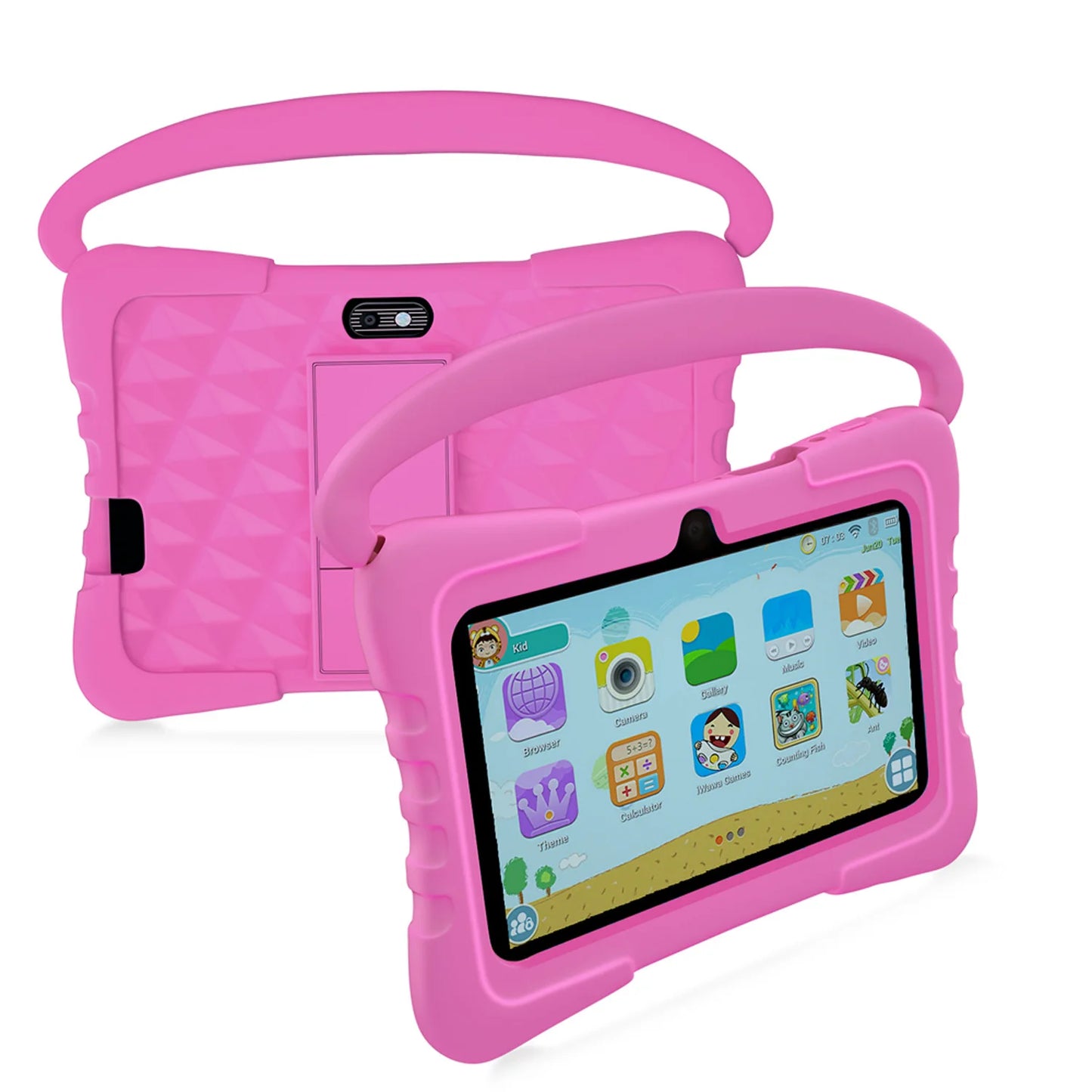 BDF-K3 Kids 7 Inch Android Tablets Quad Core 4GB+64GB ROM Cartoon Portable with Kids-Proof Protective Case Best Gift for Childre