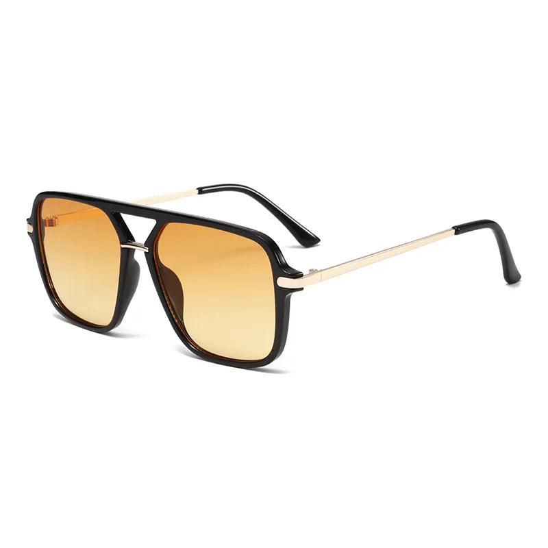 SHAUNA Fashion Double Bridges Square Sunglasses Women Men Retro Gradient Sun Glasses Shades UV400