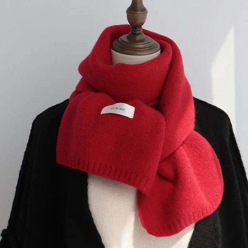 High Quality 100% Wool Scarf Men Women Winter Autumn Solid Color Couple Muffler Simple Warm Versatile Knitted Scarf Male Female