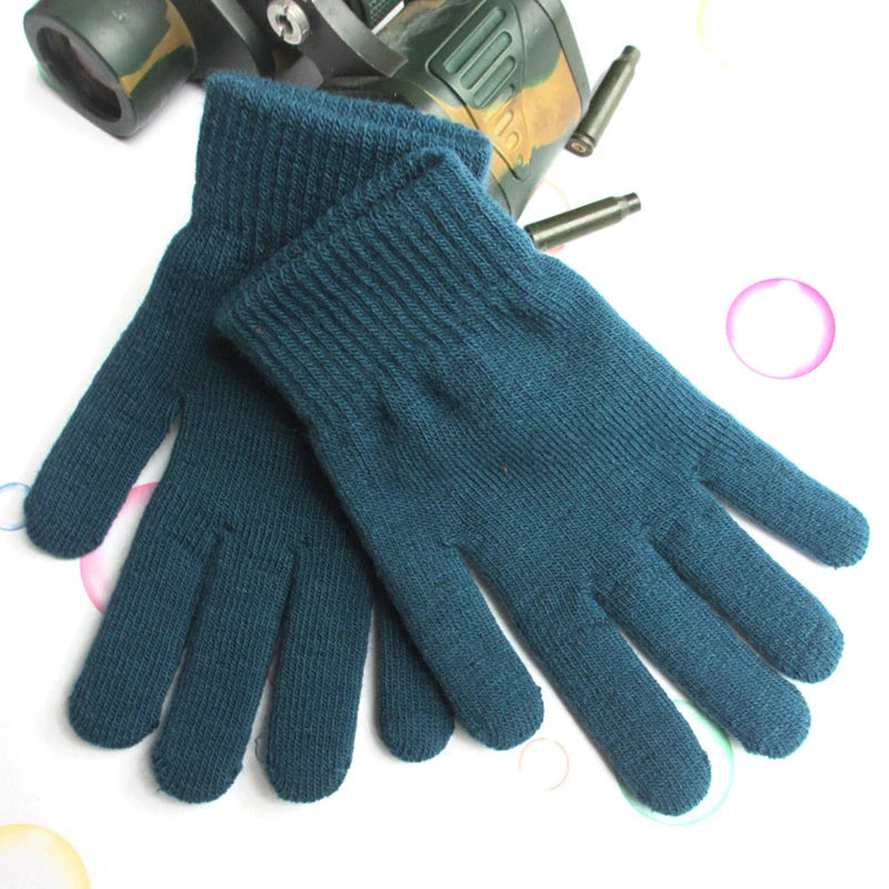 Women Knitted Gloves Autumn Hand Warmer Winter Thicken Full Finger Mittens Short Wrist Warm Gloves Unisex Outdoor Gloves