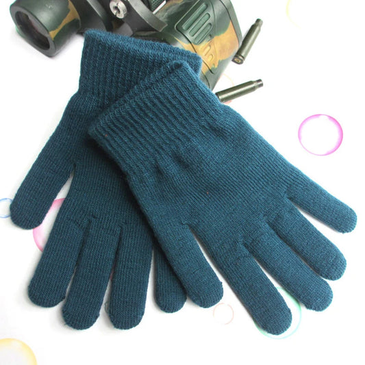 Women Knitted Gloves Autumn Hand Warmer Winter Thicken Full Finger Mittens Short Wrist Warm Gloves Unisex Outdoor Gloves