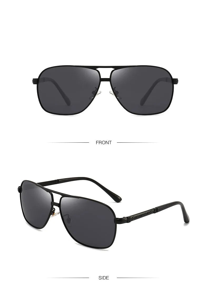 KAMMPT Oversized Vintage Sunglasses Men Women Fashion Polarized Photochromic Shades Eyewear Double Bridge Driving Sun Glasses